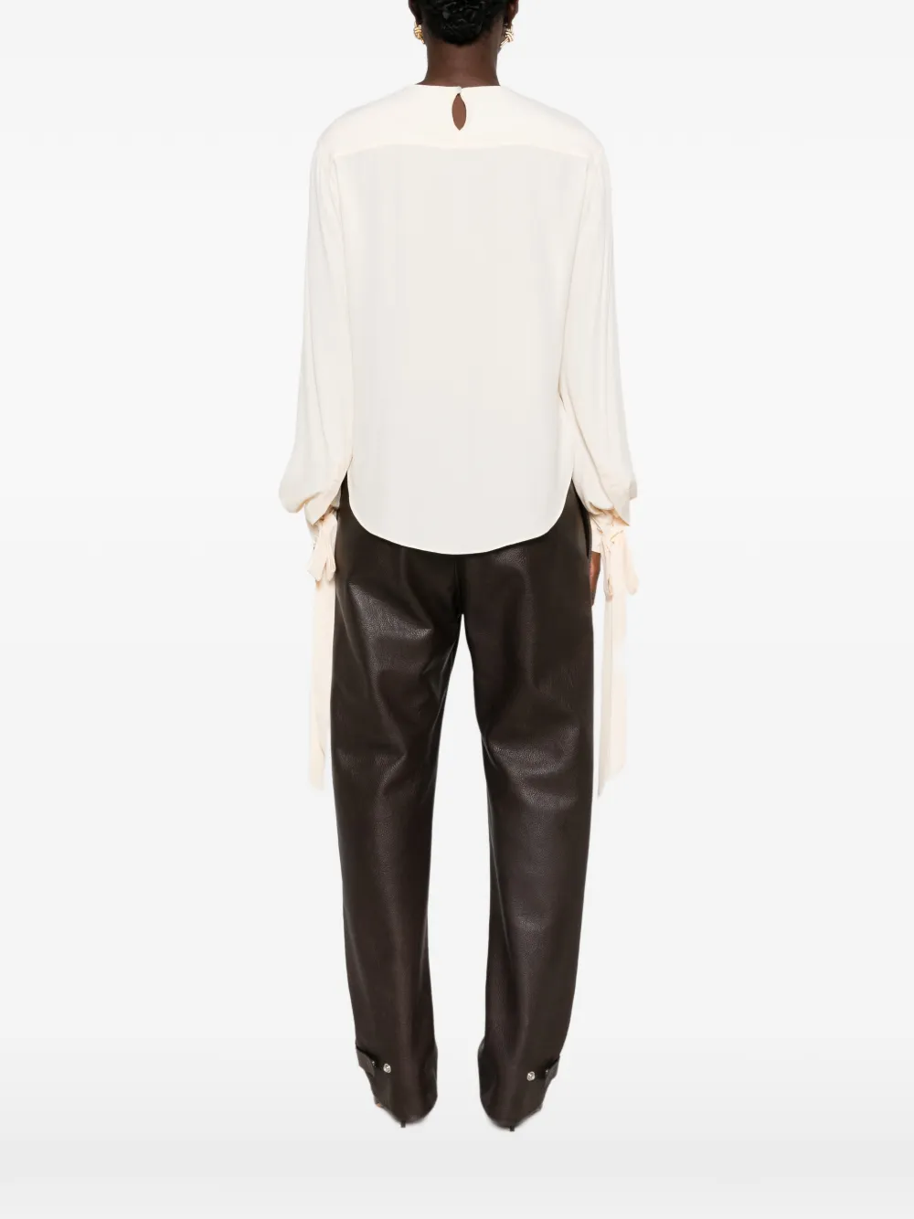 Alberta Ferretti crew-neck blouse Beige