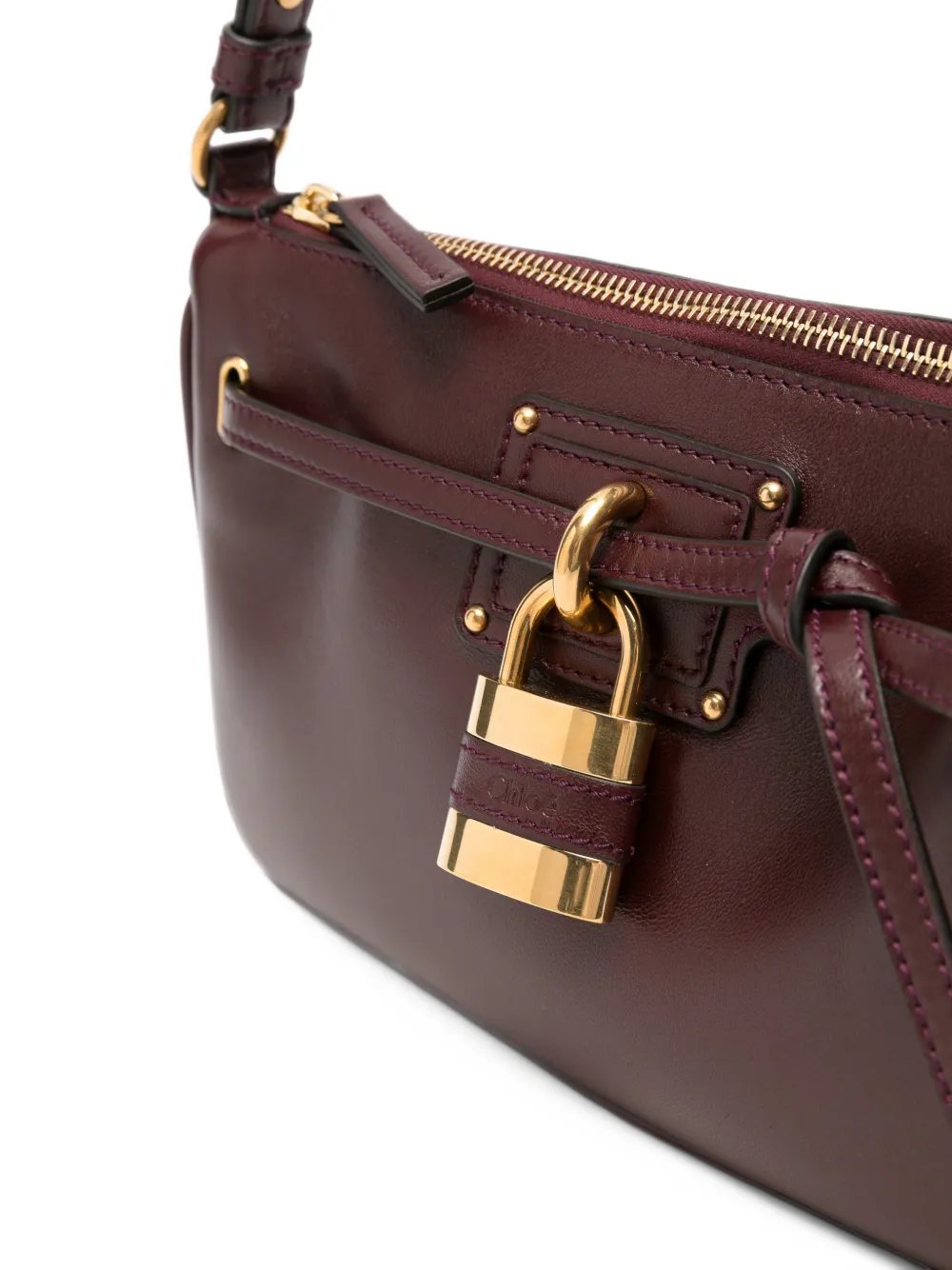 Chloé mini Paddington padlock-detail leather tote bag Rood
