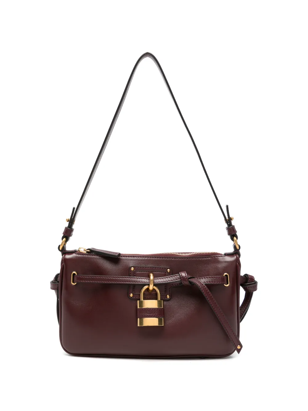 Chloé mini Paddington padlock-detail leather tote bag - Rosso