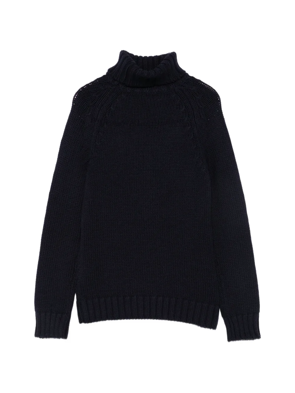 Base Ribbed-knit Roll-neck Sweater In Black