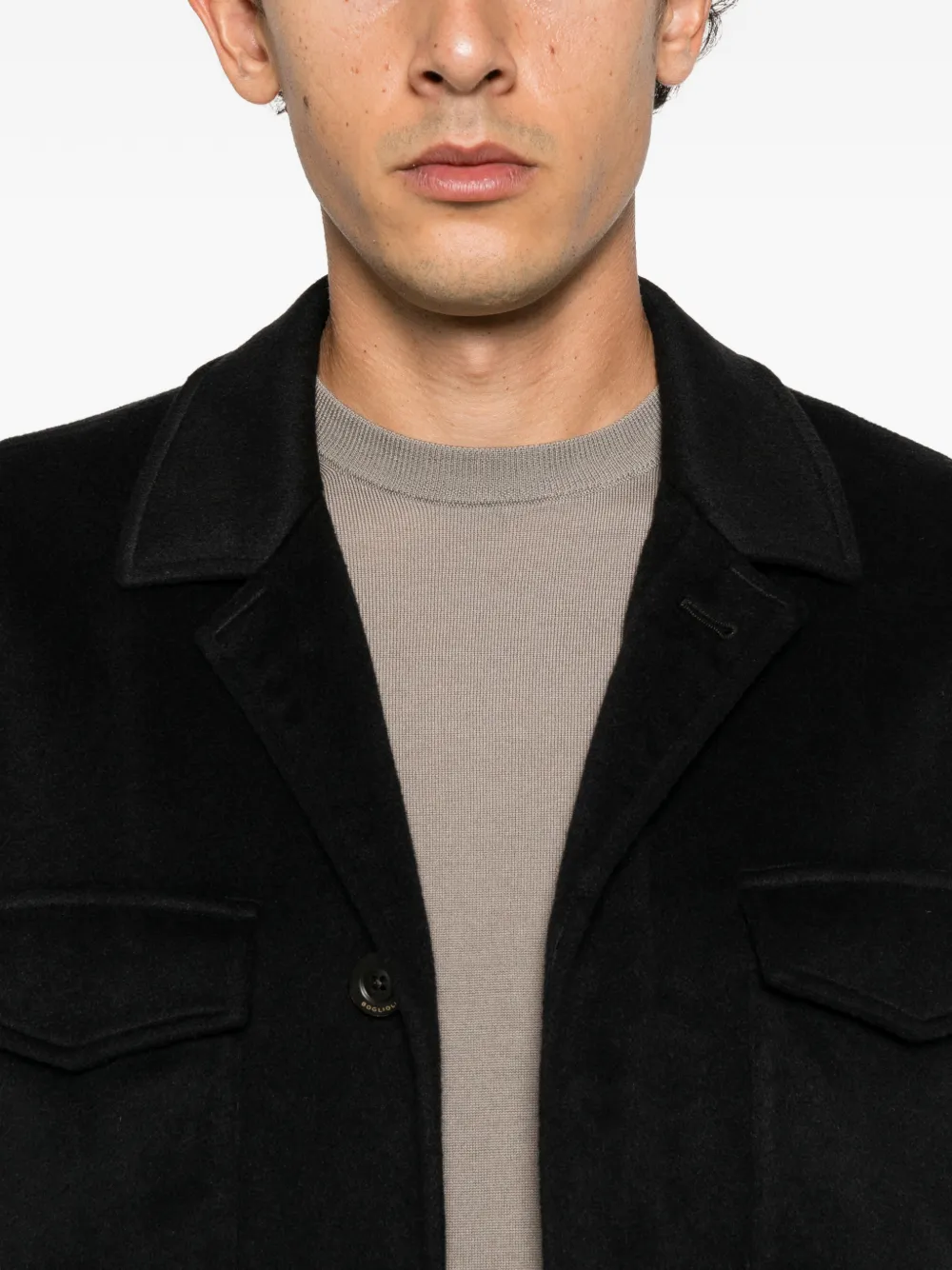 Boglioli Button-up jack Zwart
