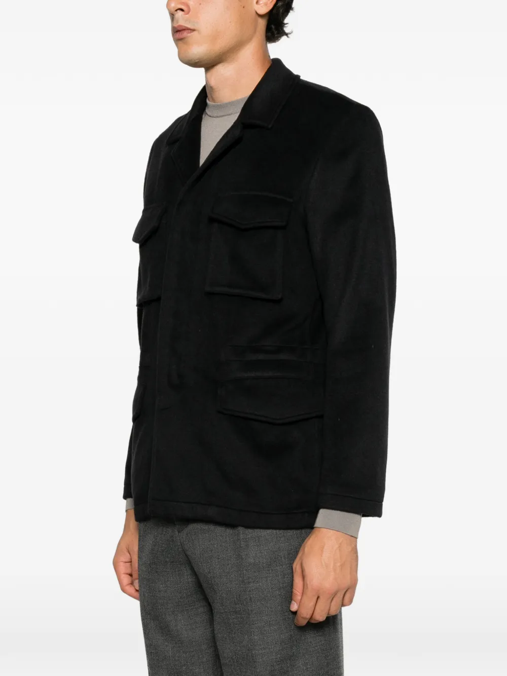 Boglioli Button-up jack Zwart