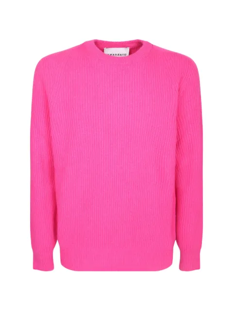 AMARANTO  ribbed-knit raglan-sleeve sweater