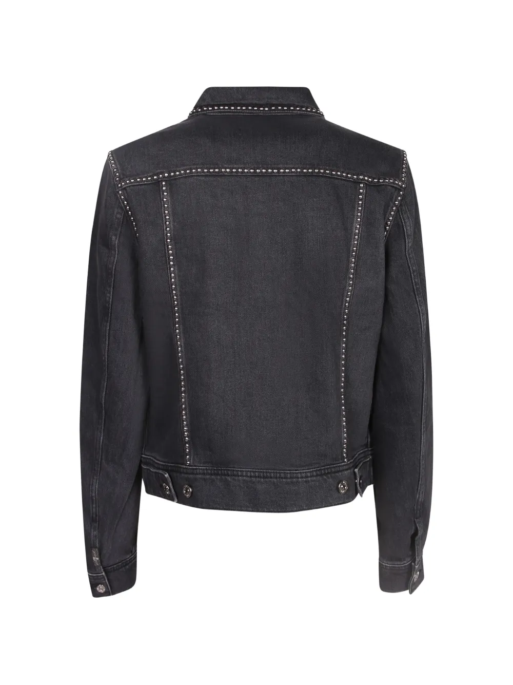 7 For All Mankind Adi Trucker denim jack verfraaid met studs Zwart