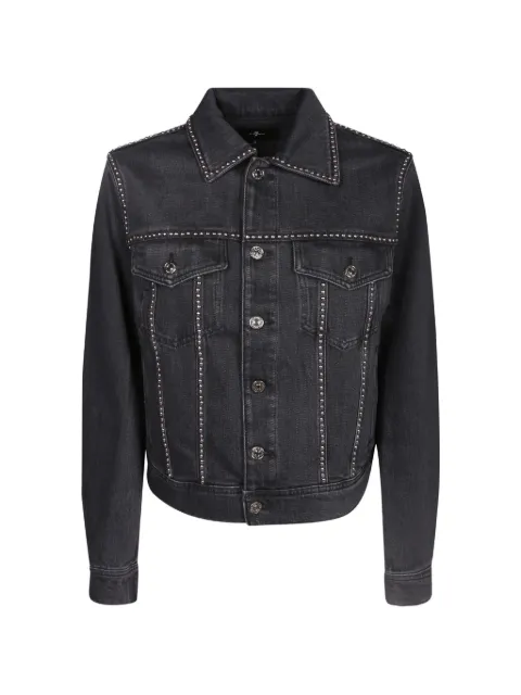 7 For All Mankind Adi Trucker stud-embellished denim jacket