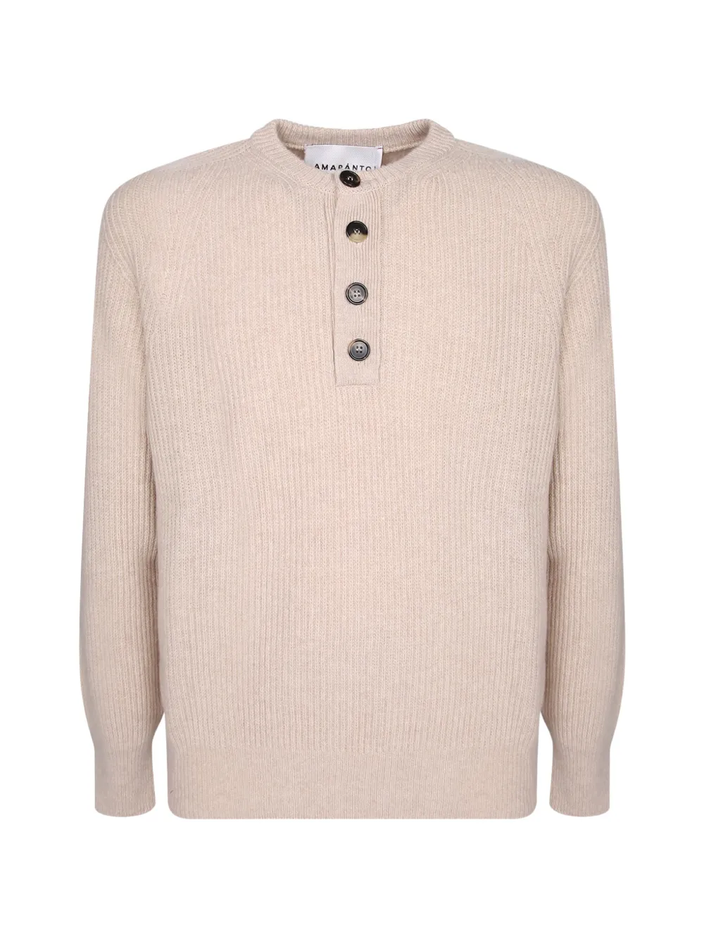 AMARANTO ribbed-knit henley sweater
