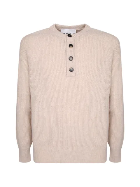 AMARANTO  ribbed-knit henley sweater