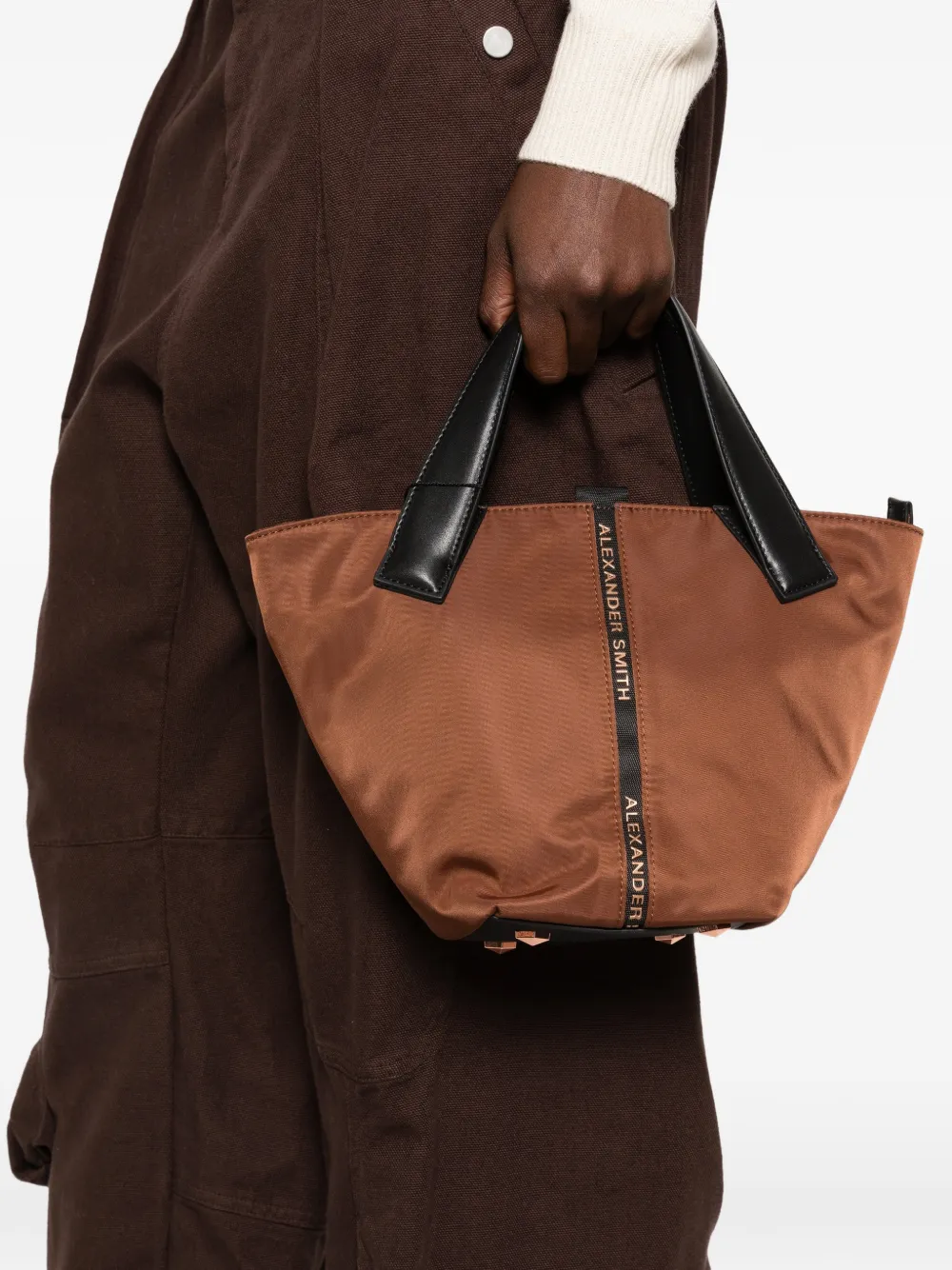 Alexander Smith Kleine Lauren shopper verfraaid met logo Bruin