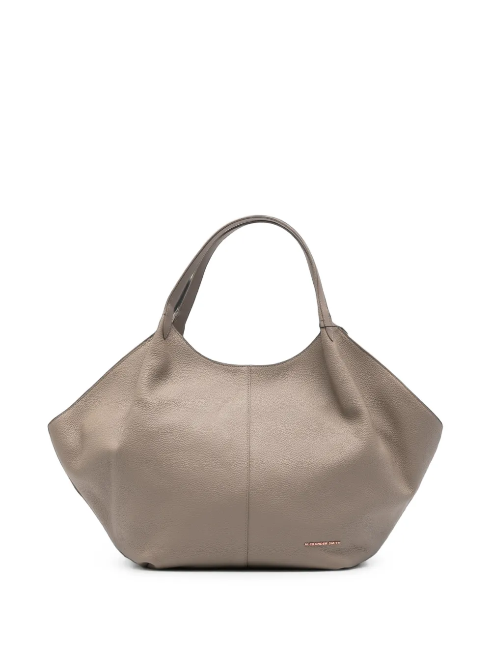 Alexander Smith Rachel Grained Leather Tote Bag In Gray