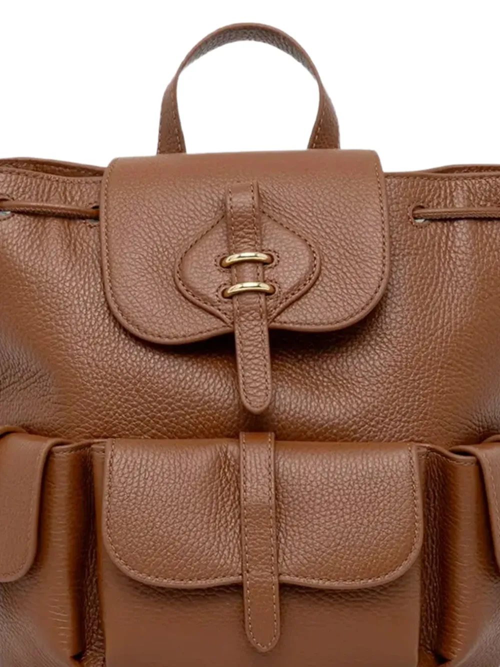 Coccinelle Medium Mavery Pocket rugzak van bewerkt leer Bruin