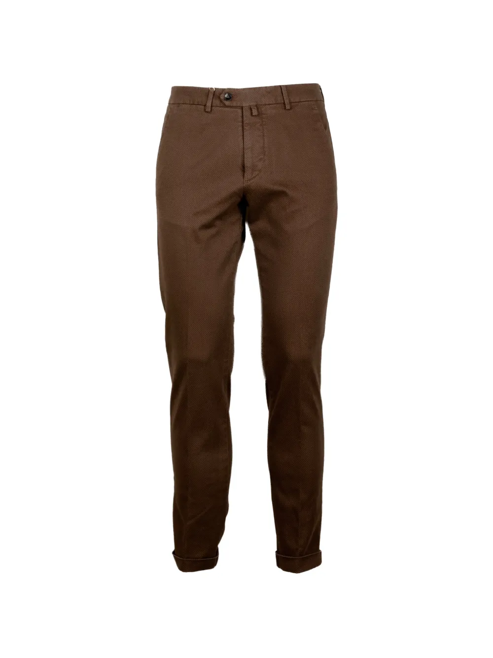 b settecento textured turn-up trousers - Marrone