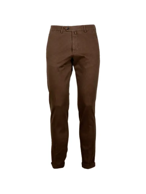 b settecento textured turn-up trousers