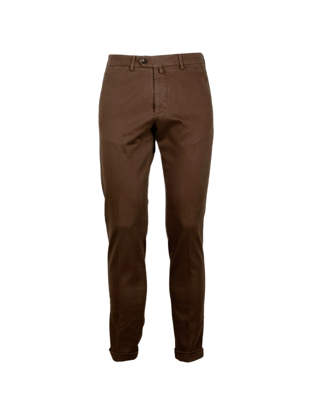 b settecento textured turn-up trousers - Marrone