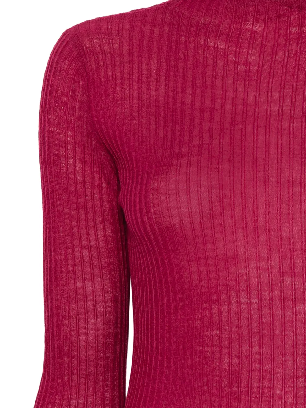 Patrizia Pepe ribbed-knit mock-neck sweater Roze