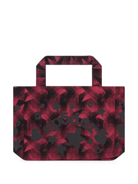 SP5DER star-plaid tote bag