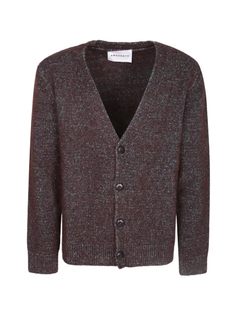 AMARANTO  marl-knit V-neck cardigan