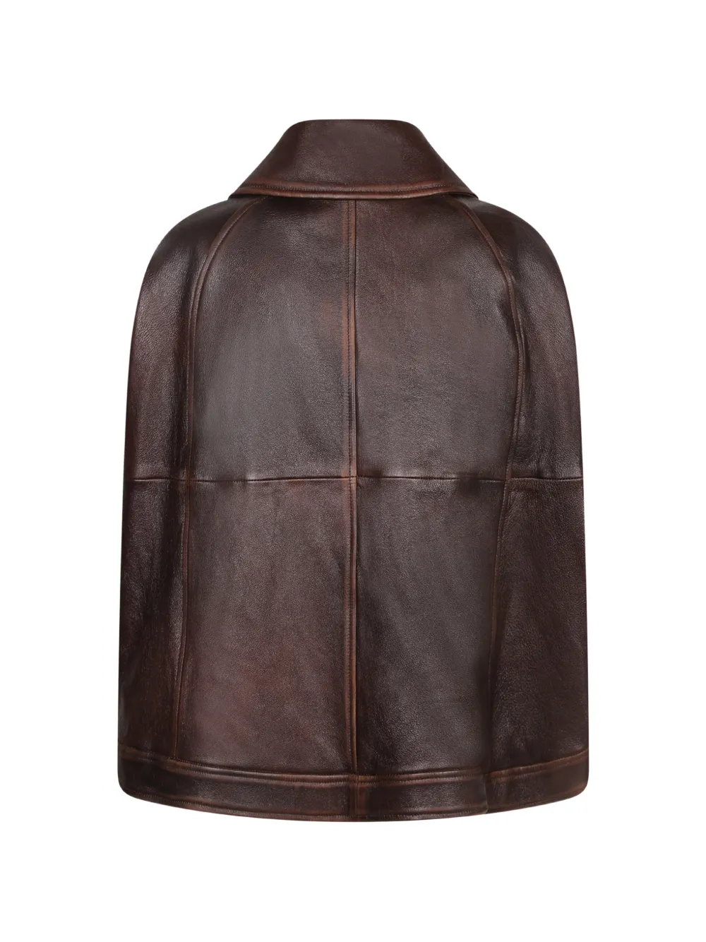 7 For All Mankind Leren cape met rits Bruin