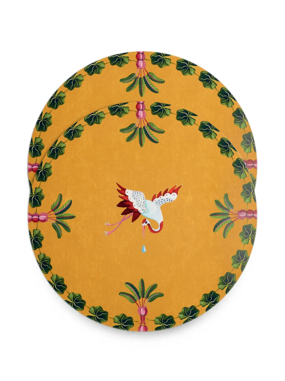 La DoubleJ lot de deux sets de table Spirit Stork - Jaune