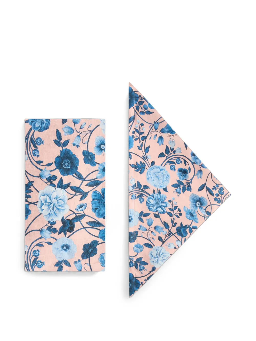 La DoubleJ lot de deux serviettes de table Botticelli à fleurs imprimées - Tons neutres