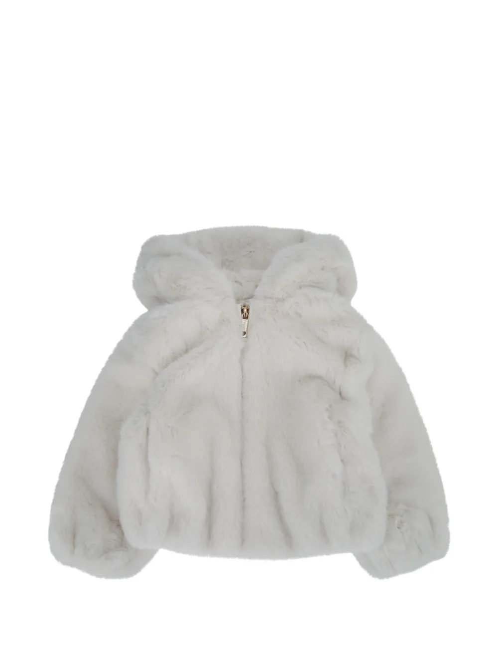 TWINSET Kids veste en fourrure artificielle à capuche - Blanc TWINSET Kids veste en fourrure artificielle à capuche - Blanc