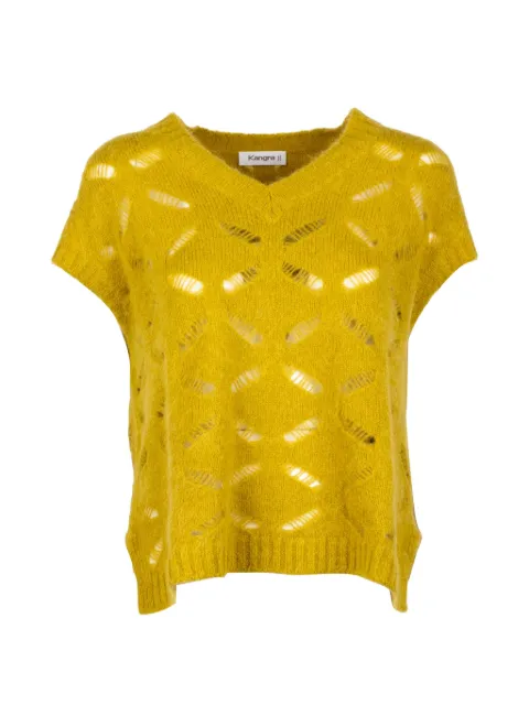 Kangra distressed-knit V-neck sweater