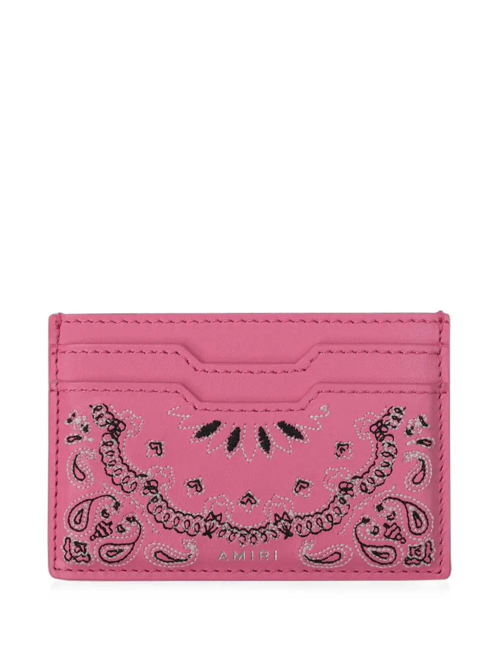 AMIRI Bandana-embroidered card holder - Rosa
