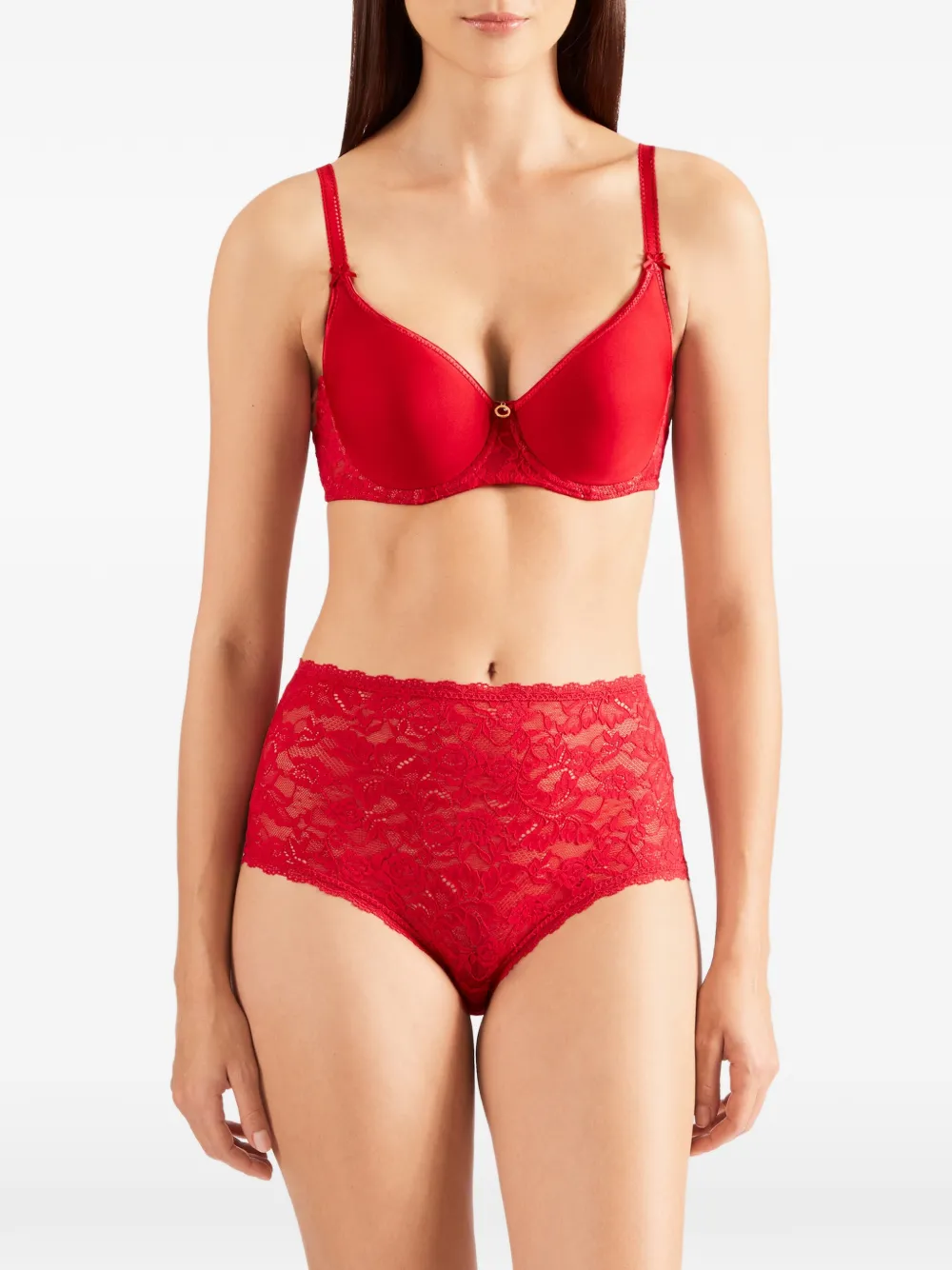 Aubade Rosessence slip met kanten jacquard Rood