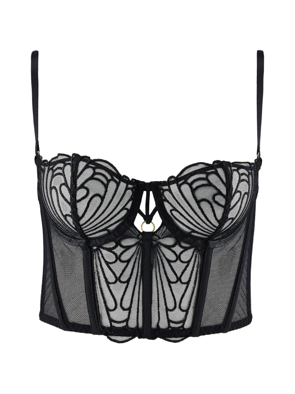 Aubade Bustier mit Stickerei - Schwarz