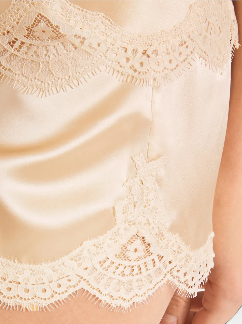 Aubade Toi Mon Amour pyjamashorts met kanten afwerking Beige