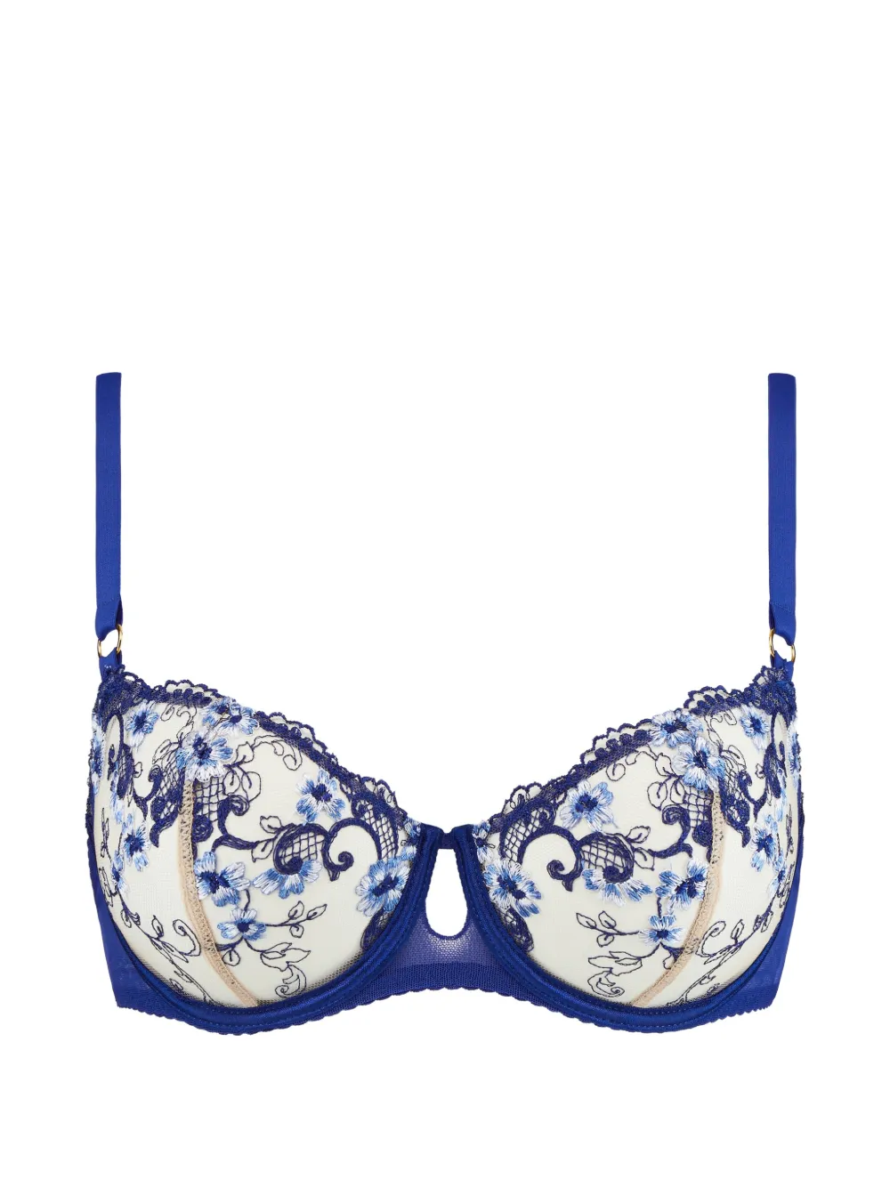 Aubade Reggiseno Idylle à Giverny con ricamo a fiori - Blu