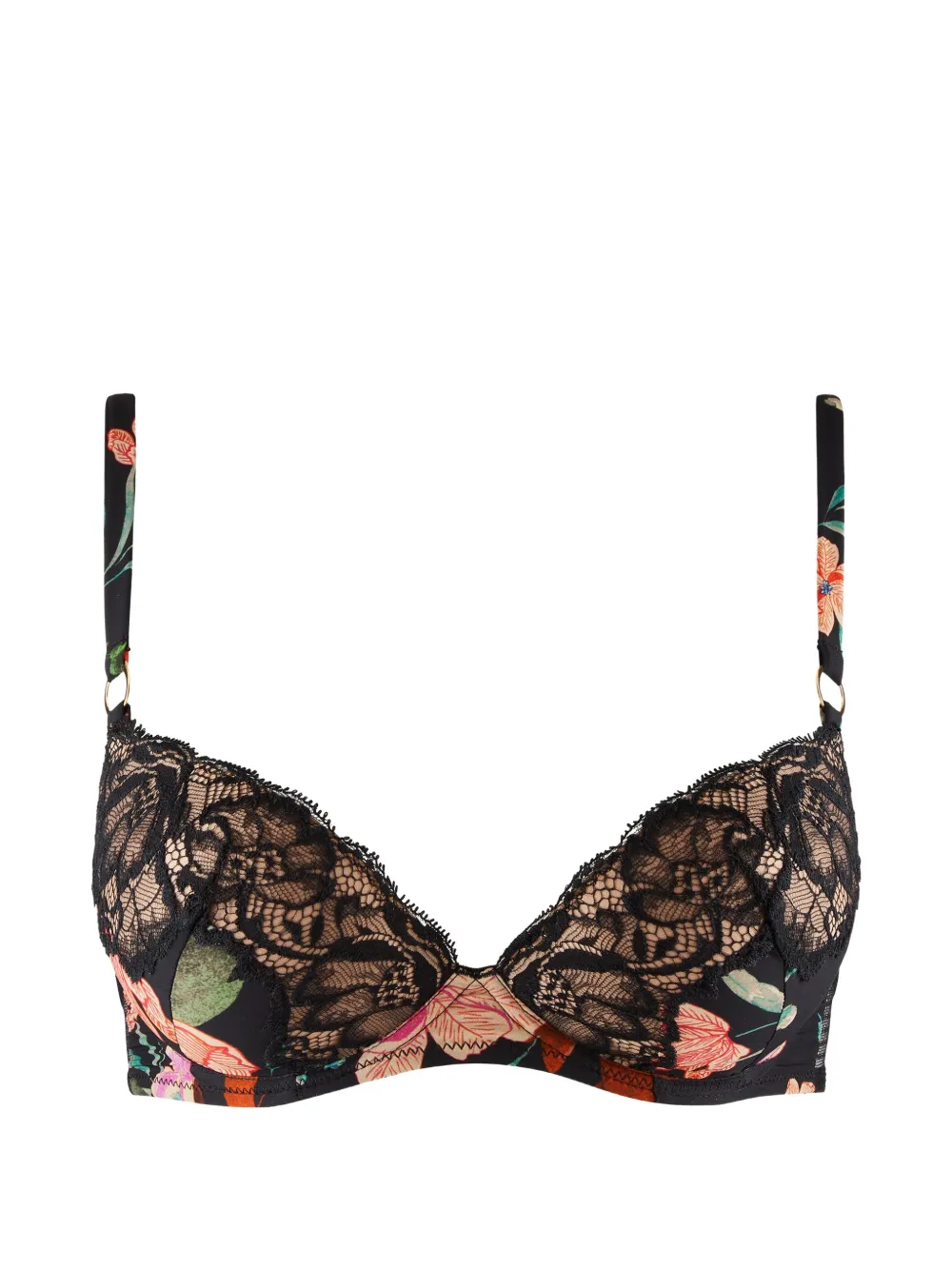 Aubade Reggiseno Sweet Folk a fiori - Nero