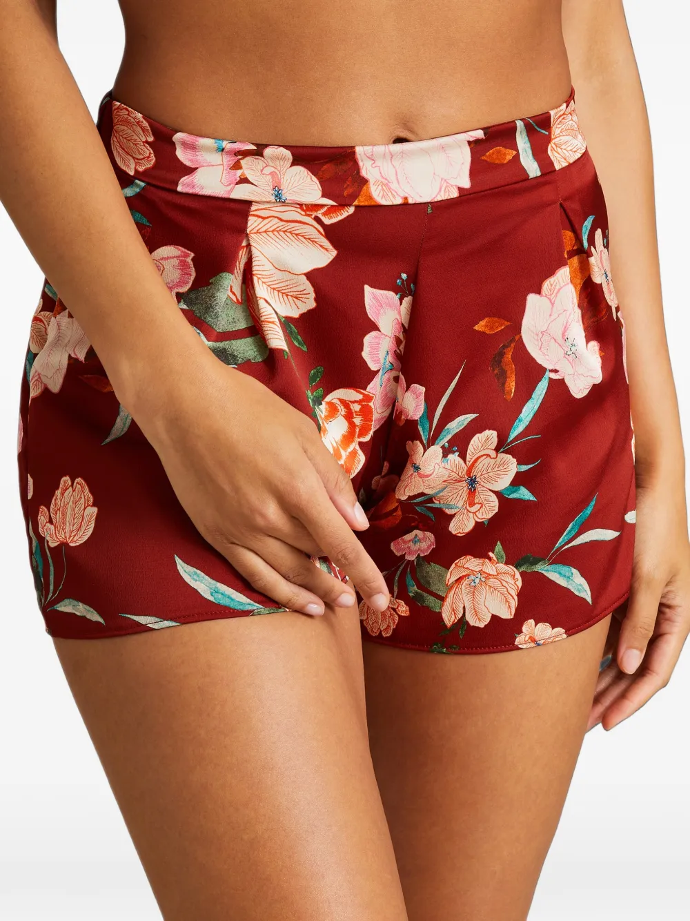 Aubade Sweet Folk pyjamashorts met bloemenprint Rood