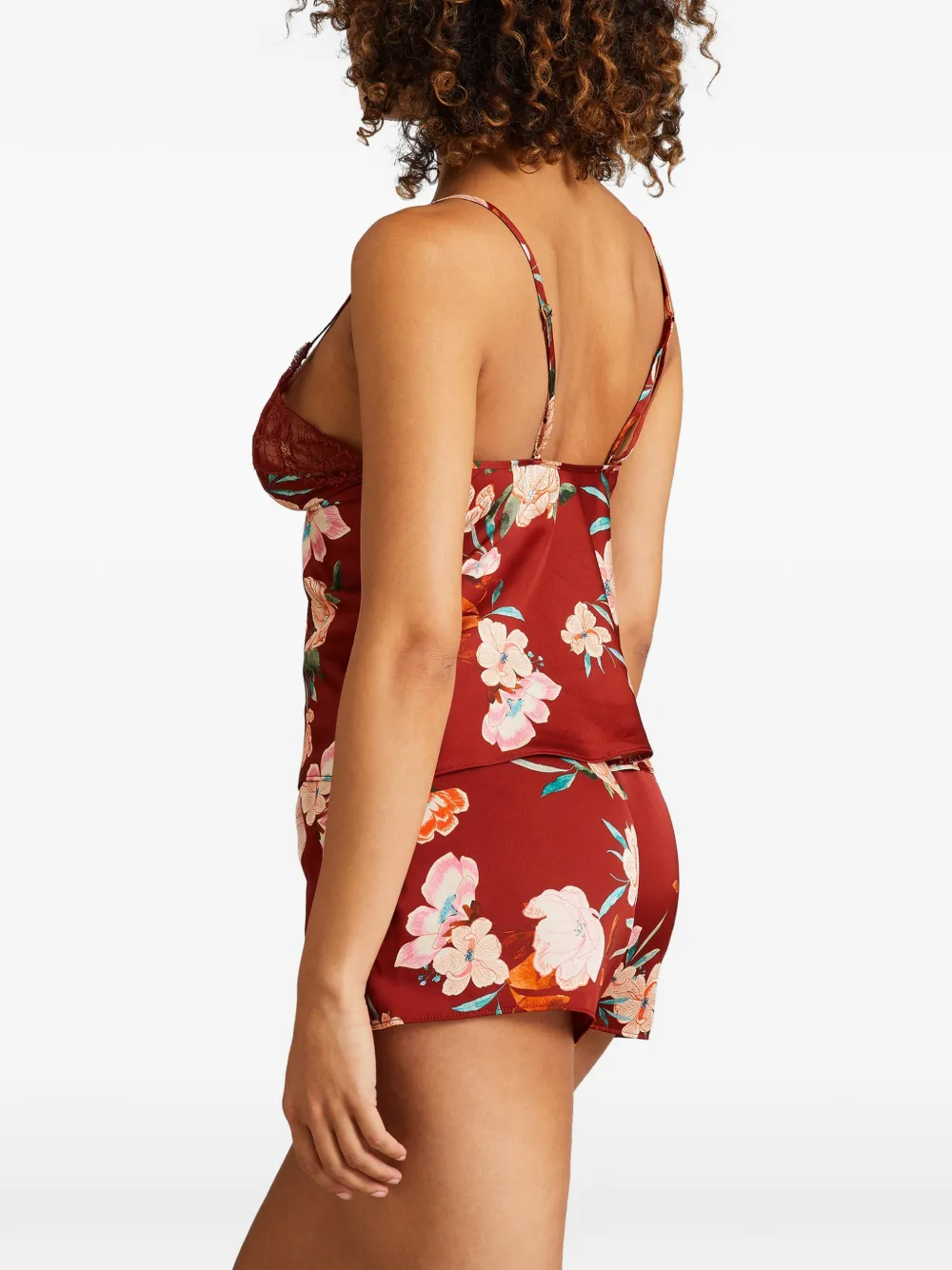 Aubade Sweet Folk pyjamashorts met bloemenprint Rood