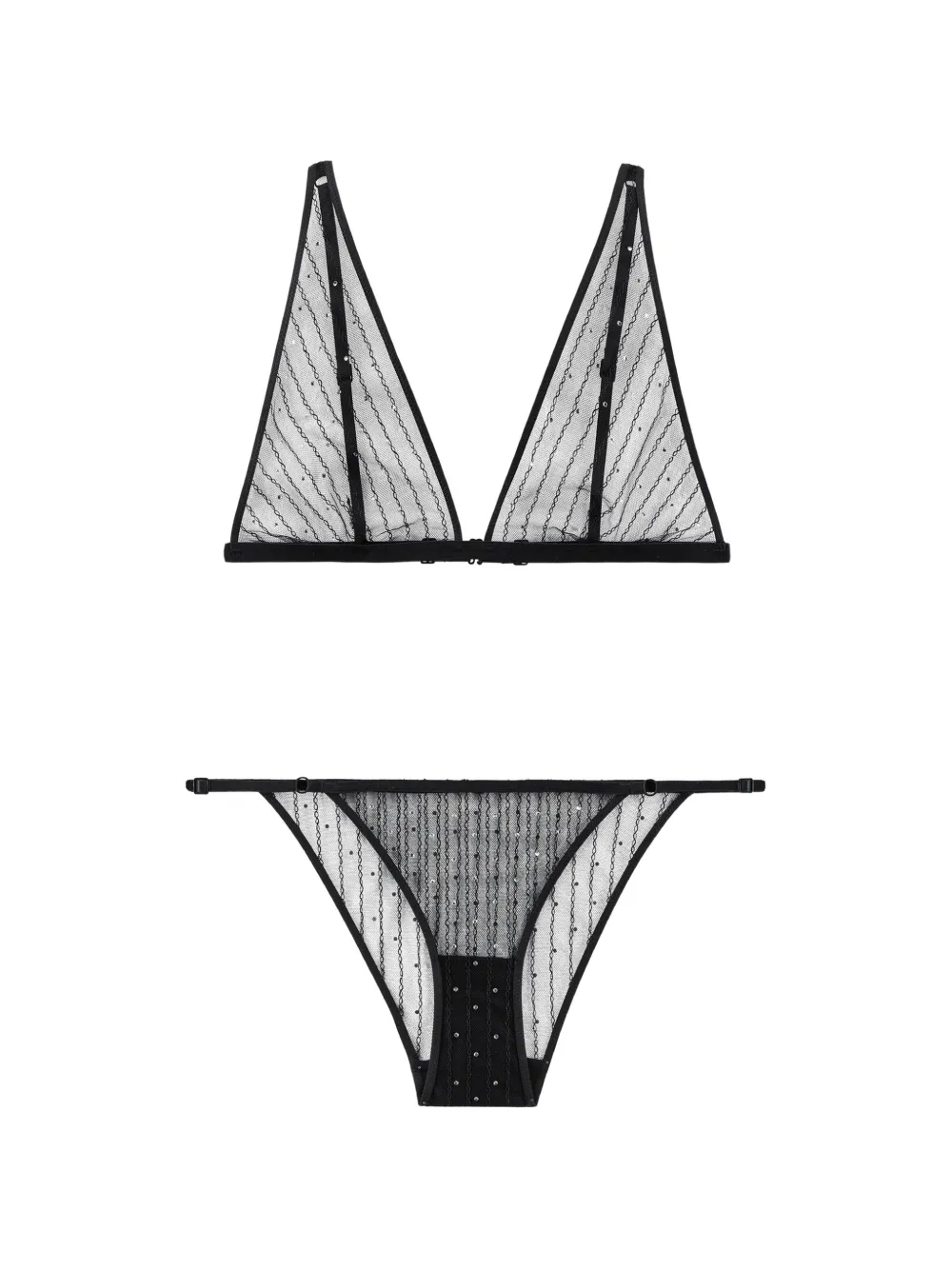 Aubade Set aus Nuit Étoilée Slip und BH mit Strass - Schwarz