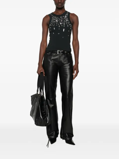 DES PHEMMES embellished ribbed tank top