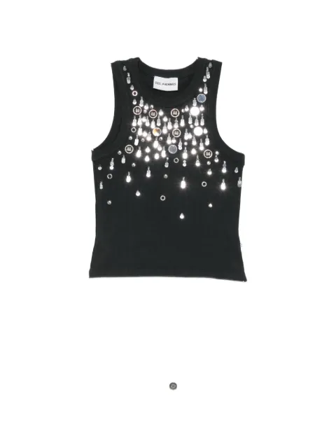 DES PHEMMES embellished ribbed tank top