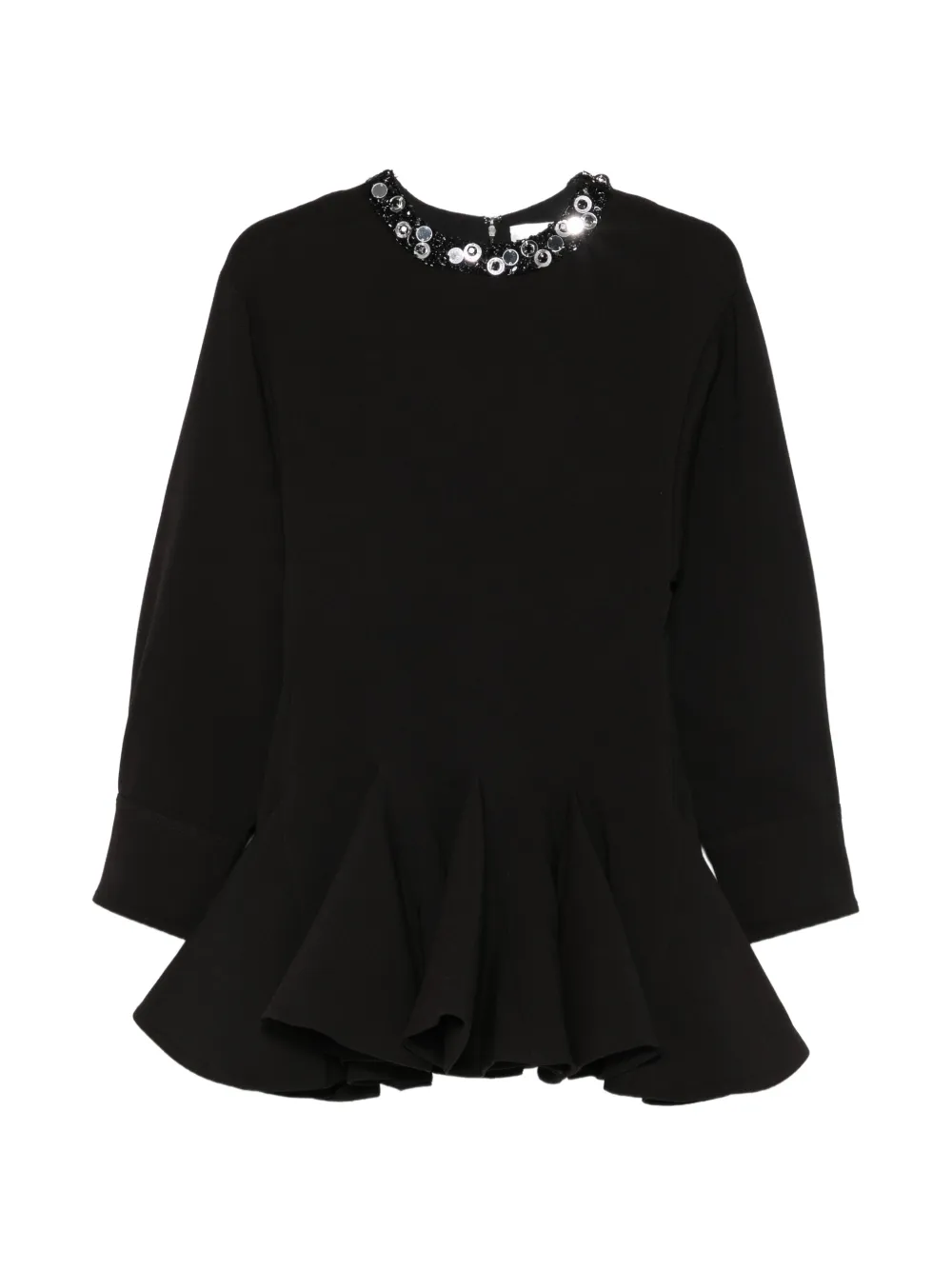 DES PHEMMES embellished flared mini dress - Noir DES PHEMMES embellished flared mini dress - Noir
