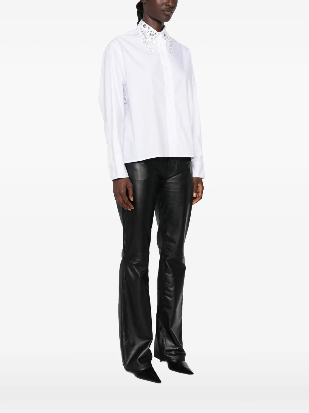 DES PHEMMES Blouse verfraaid met kristal Wit
