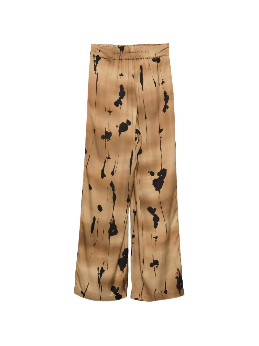 Gentry Portofino Palazzobroek met elastische taille en abstracte print Beige
