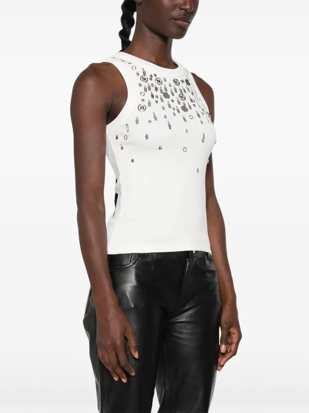 DES PHEMMES Verfraaide tanktop Wit