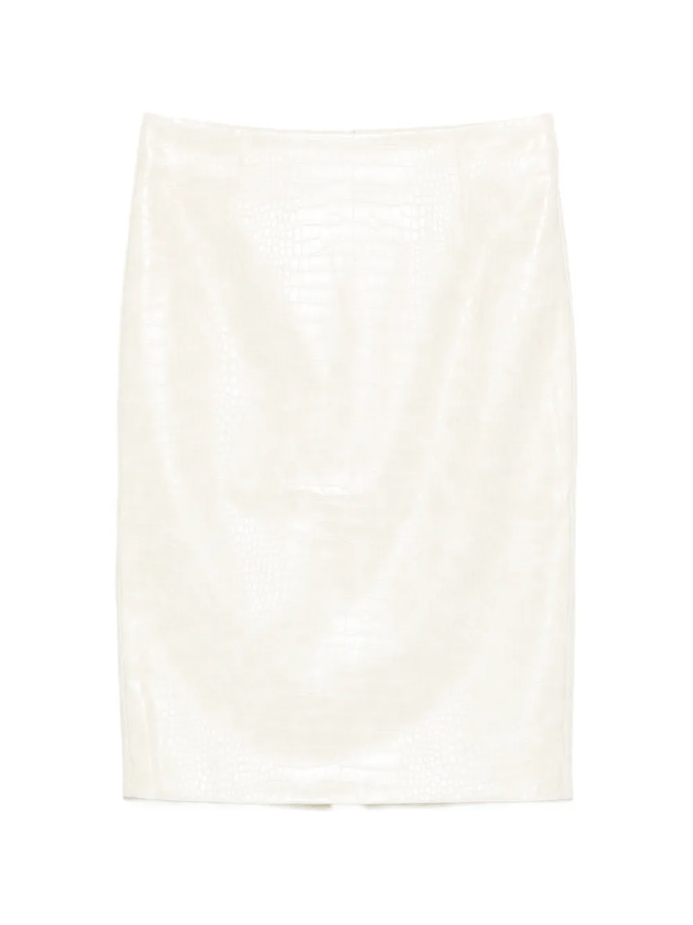 DES PHEMMES croc-effect longuette skirt - Nude