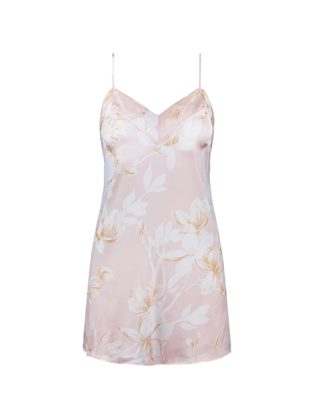 Aubade robe-nuisette Silk By Night à fleurs - Tons neutres Aubade robe-nuisette Silk By Night à fleurs - Tons neutres
