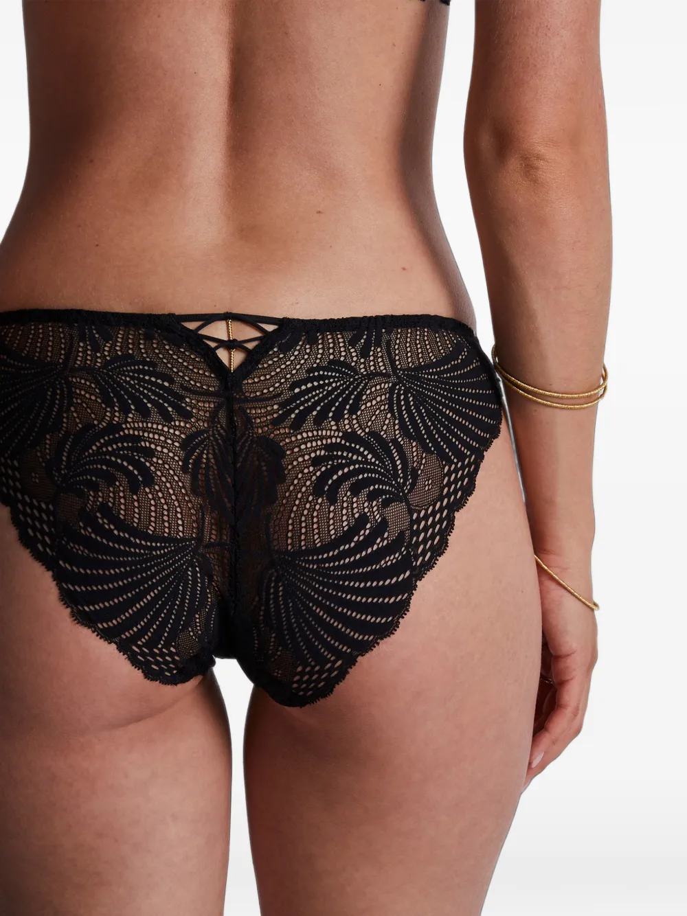 Aubade Rythm of Desire slip met bloemenkant Zwart