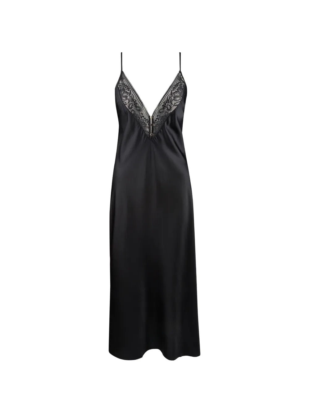 Aubade robe-nuisette Midnight Whisper mi-longue bordée de dentelle - Noir Aubade robe-nuisette Midnight Whisper mi-longue bordée de dentelle - Noir