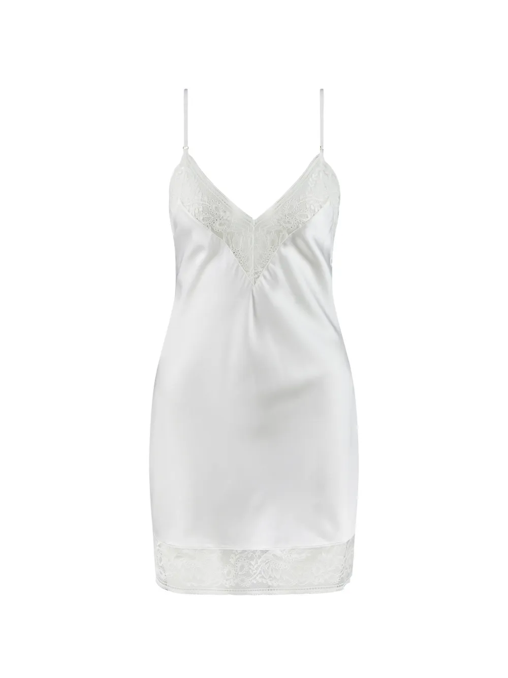 Aubade robe-nuisette Midnight Whisper bordée de dentelle - Blanc Aubade robe-nuisette Midnight Whisper bordée de dentelle - Blanc