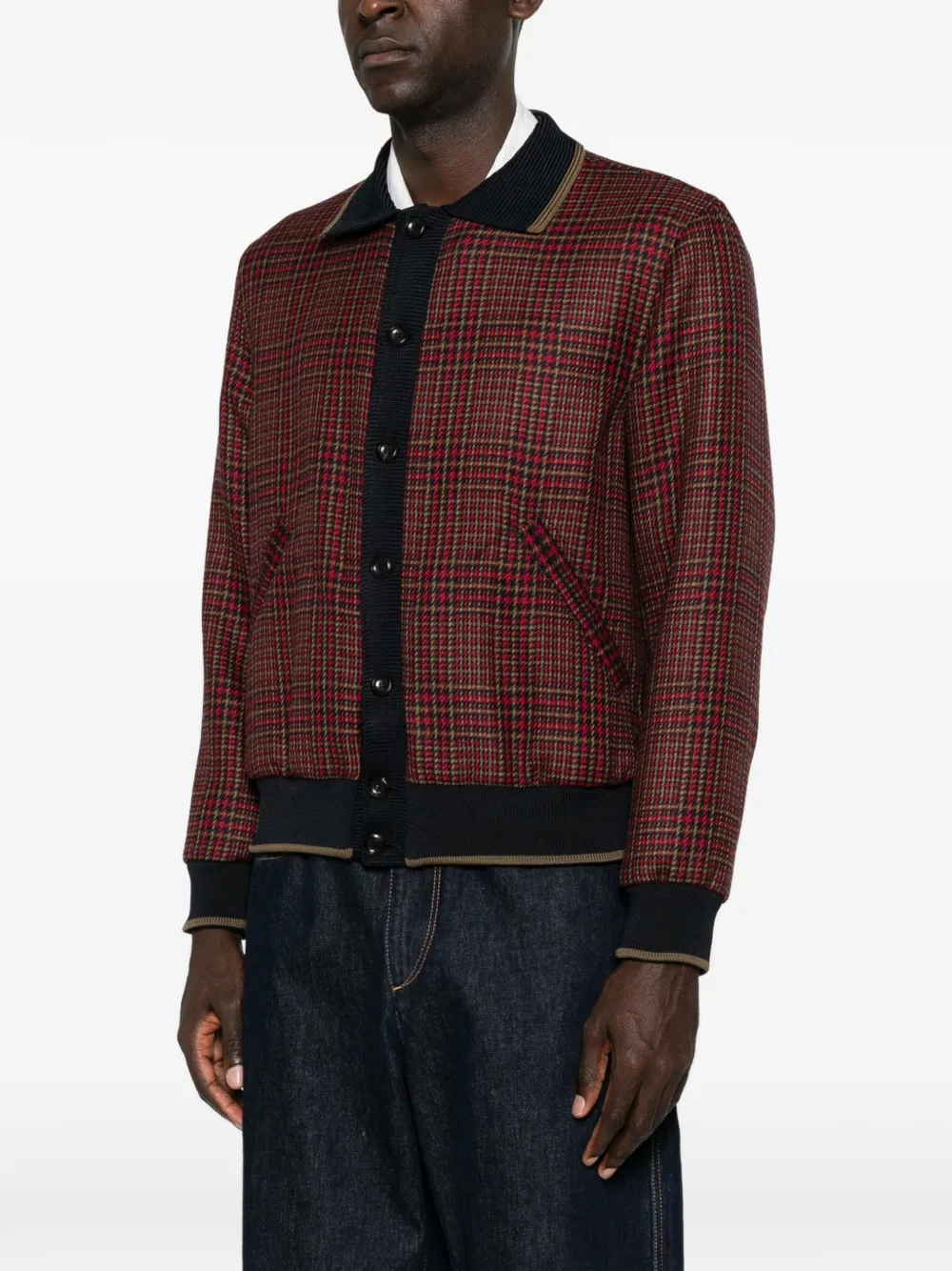 Emporio Armani Geruit shirtjack Rood
