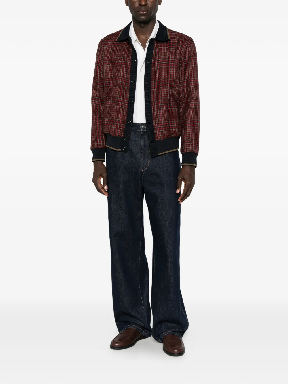 Emporio Armani Geruit shirtjack Rood