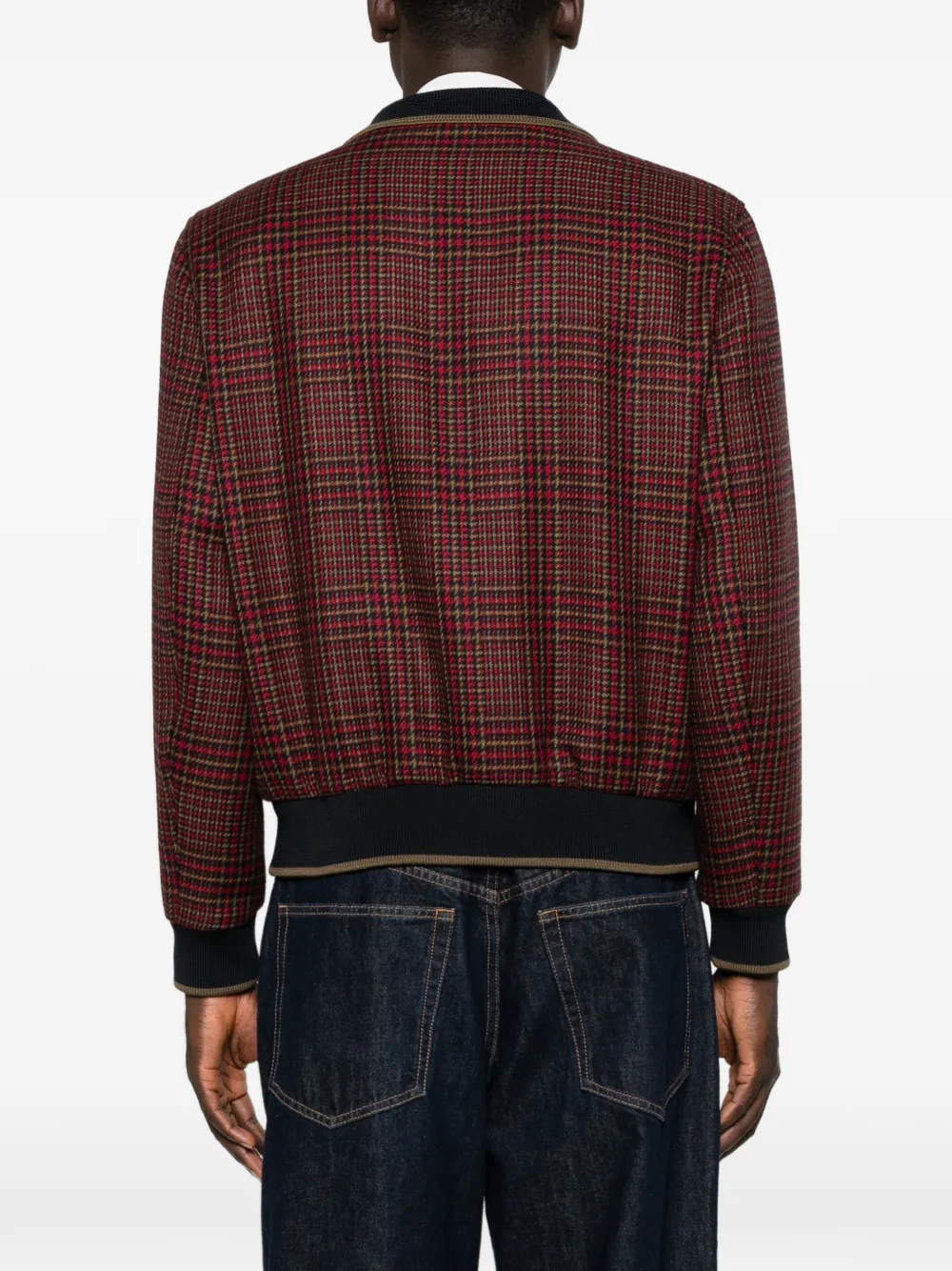 Emporio Armani Geruit shirtjack Rood