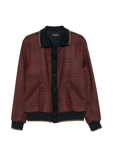 Emporio Armani check-pattern button-up jacket