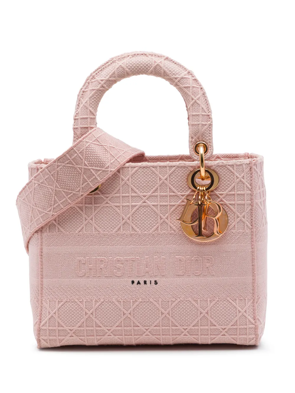 Christian Dior Pre-Owned 2020 mittelgroße Cannage Lady D Lite Satchel-Tasche aus Canvas - Rosa